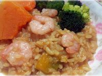 咖哩南瓜蝦仁燉飯♥剩飯變化料理