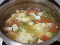 蕃茄青菜豆腐蛋花湯～