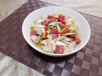 臘腸蒸嫩雞