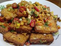 金沙豆腐（免油炸）