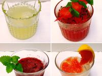 莓果、薑汁檸檬、西瓜、葡萄柚汽泡冰飲