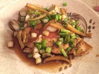 蔥燒鮭魚