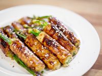\\自家居酒屋-蜜汁韭菜豬肉捲//
