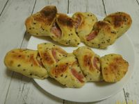 低溫長時間發酵黑芝麻培根麥穗麵包