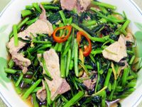 【厚生廚房】空心菜炒肉片