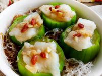 蒜味魚蒸絲瓜冬粉★簡易電鍋料理