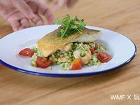 WMF-香煎鱸魚排佐鮮蝦青醬大麥沙拉