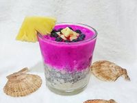 🍹嬌艷火鳳凰。隔夜燕麥果昔杯