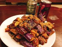 茄子雞肉串燒