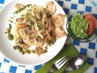 白醤淡菜培根意大利麵
