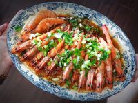 芙蓉豆腐蒸蝦