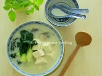 小白菜豆腐魚頭湯 ~ 清熱潤燥!