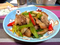蒜苗炒五花肉