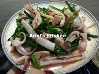 花枝炒韭菜