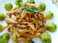 三杯雞絲炒菇絲〞祭拜三牲雞變化料理