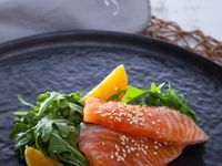 低醣料理 <沙拉> 涼拌香橙鮭魚沙拉