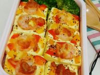 簡易料理－焗烤彩椒蝦豆腐