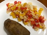 低碘「洋蔥甜椒蛋白炒」
