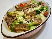 烤馬鈴薯地瓜泥佐蔬食牛腩