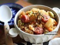 臘腸馬鈴薯飯(電子鍋料理)