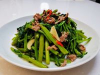 沙茶牛肉炒空心菜