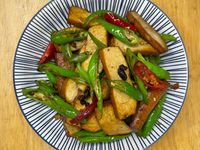 糯米椒炒豆乾