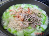 有海味的絲瓜肉燥麵～可佐飯（飯湯）
