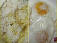 一次熱鍋做兩菜~香煎蛋＆高麗菜燜飯