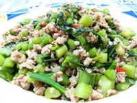 衝菜炒肉末