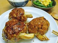 僞棒棒腿+蛋沙拉碗豆+燙青菜