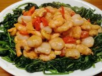 荔枝蝦佐菠菜