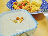 素~栗子蘑菇濃湯+番茄蛋+法國麵包