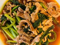 油菜炒豬肉條