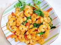 泰式塔香蝦鬆กุ้งผัดโหระพา