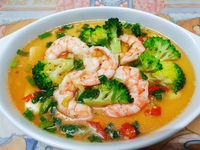 玉子豆腐蒸蝦