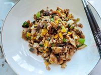 蔥香蘑菇肉末