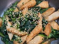 甜不辣炒菠菜