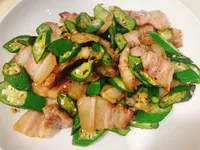 五花豬炒秋葵