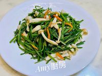 雪白菇炒水蓮（三分鐘快炒）