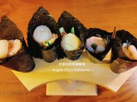 🌺苜蓿芽鮭魚干貝蝦手捲🌺