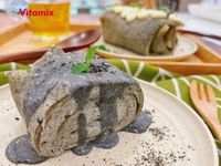 黑芝麻毛巾捲｜Vitamix調理機