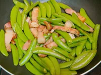 燒肉炒甜豆