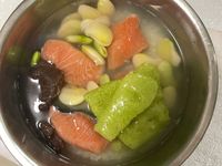 寶寶副食品-芹菜鮭魚燉飯/粥