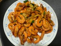 蒜頭蔥爆蝦
