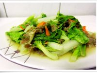 清淡蔥爆家常羊肉白菜炒(李錦記舊庄特級蠔油)