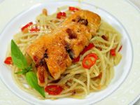 明太子醬烤鮭魚麵