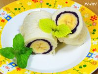 紫地瓜香蕉吐司捲