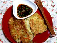 【桔香醬油】胡瓜吻仔魚厚煎餅