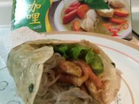 【夜市小吃】穀盛綠咖哩豬肉捲餅