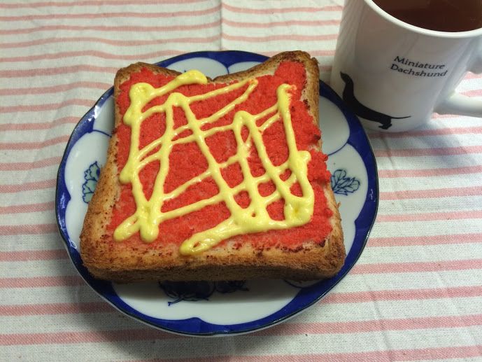 明太子蛋黃醬土司(めんたいマヨトースト)